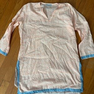 Roberta Roller Rabbit Orange and White Patterned Top